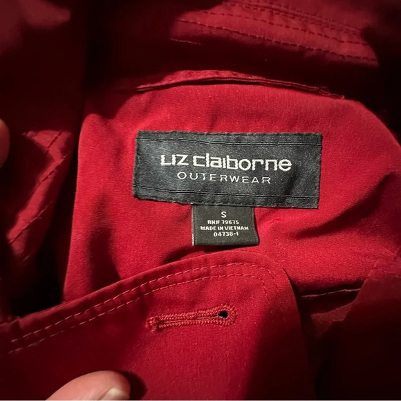 Liz Claiborne belted Light Weight Trench Coat Size Small Color Rumba Red - Picture 5 of 7